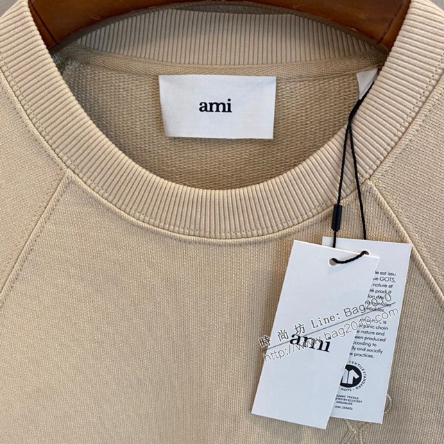Ami專櫃2023FW新款愛心刺繡插肩圓領衛衣 男女同款 tzy3199